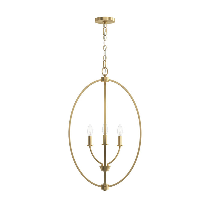 Progress Lighting - P500513-191 - Three Light Foyer Pendant - Jheni - Brushed Gold
