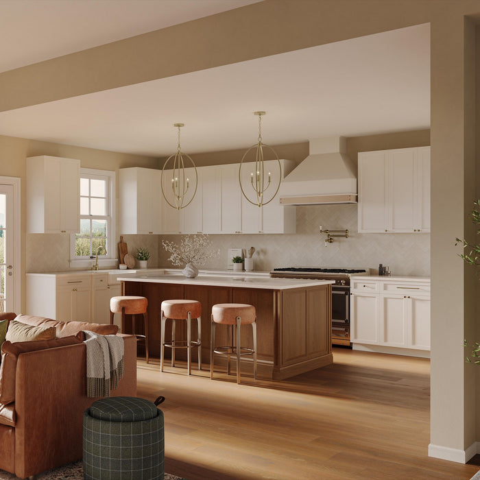 Progress Lighting - P500513-191 - Three Light Foyer Pendant - Jheni - Brushed Gold
