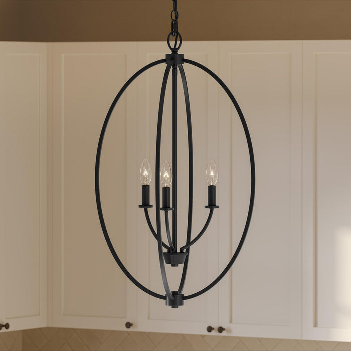 Progress Lighting - P500513-31M - Three Light Foyer Pendant - Jheni - Matte Black