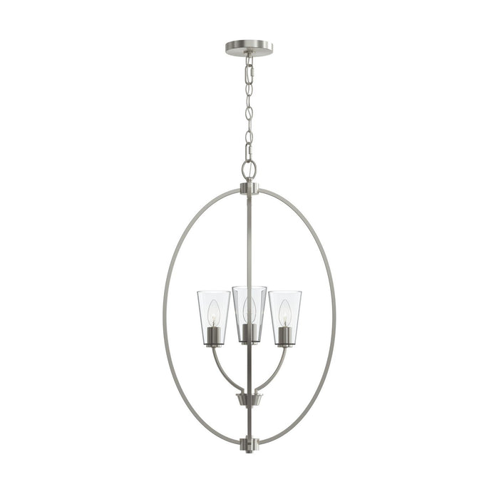 Progress Lighting - P500512-009 - Three Light Foyer Pendant - Jheni - Brushed Nickel