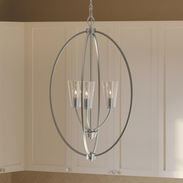 Progress Lighting - P500512-009 - Three Light Foyer Pendant - Jheni - Brushed Nickel