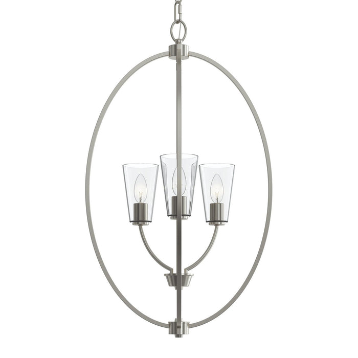 Progress Lighting - P500512-009 - Three Light Foyer Pendant - Jheni - Brushed Nickel