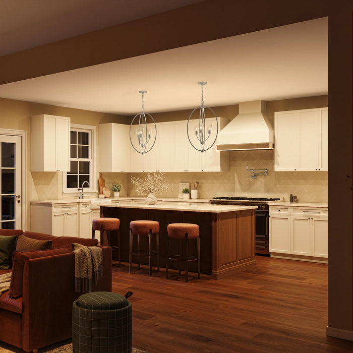 Progress Lighting - P500512-009 - Three Light Foyer Pendant - Jheni - Brushed Nickel