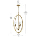 Progress Lighting - P500512-191 - Three Light Foyer Pendant - Jheni - Brushed Gold