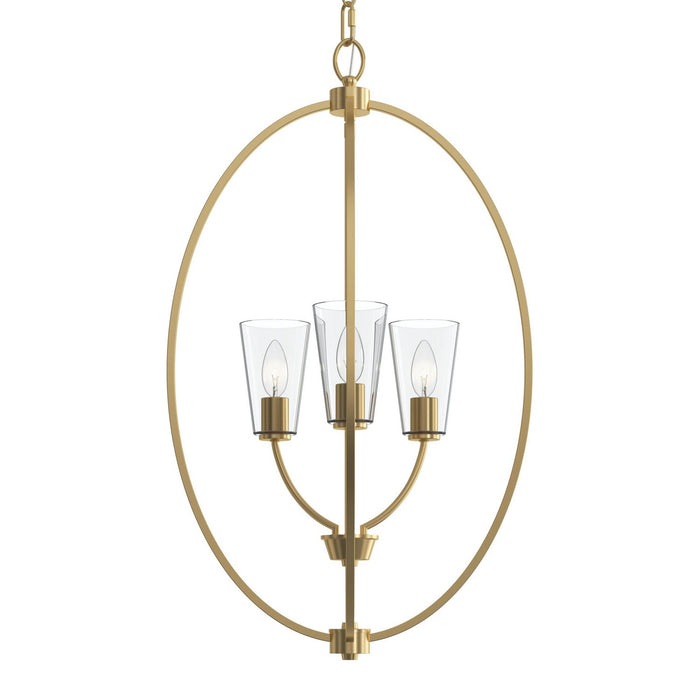 Progress Lighting - P500512-191 - Three Light Foyer Pendant - Jheni - Brushed Gold