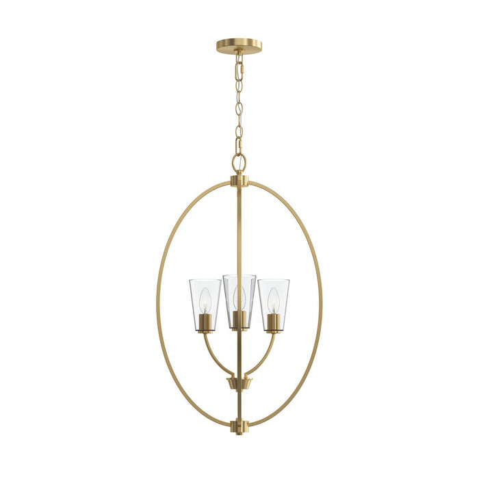 Progress Lighting - P500512-191 - Three Light Foyer Pendant - Jheni - Brushed Gold