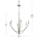 Progress Lighting - P400459-009 - Six Light Chandelier - Jheni - Brushed Nickel