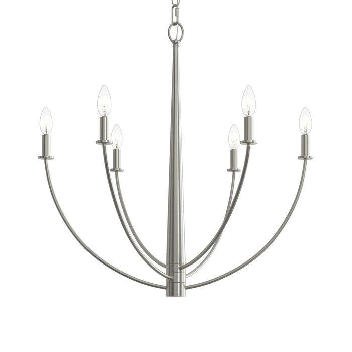 Progress Lighting - P400459-009 - Six Light Chandelier - Jheni - Brushed Nickel