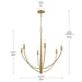 Progress Lighting - P400459-191 - Six Light Chandelier - Jheni - Brushed Gold