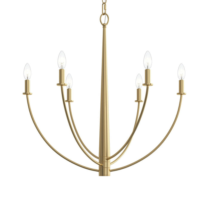 Progress Lighting - P400459-191 - Six Light Chandelier - Jheni - Brushed Gold