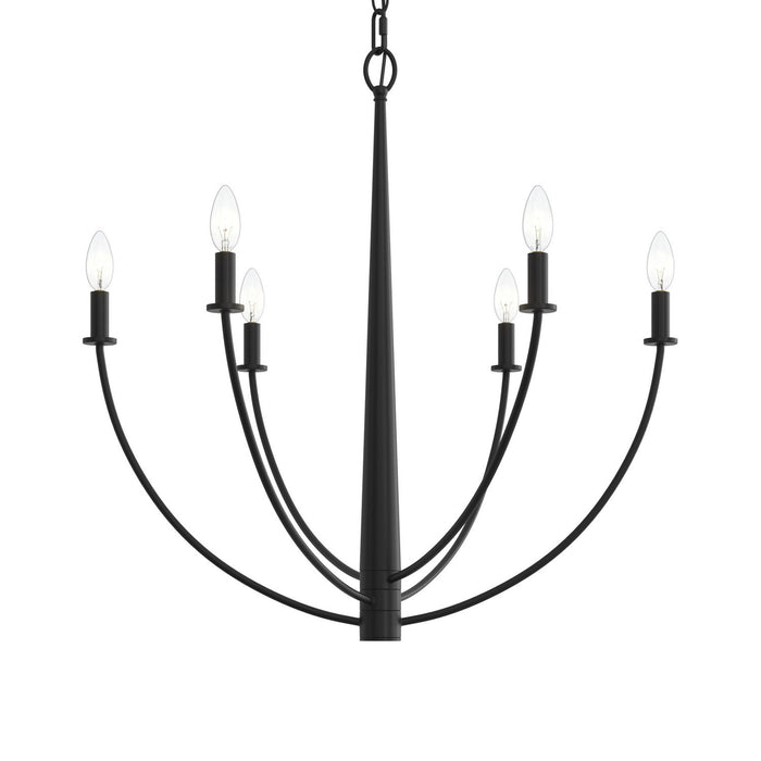 Progress Lighting - P400459-31M - Six Light Chandelier - Jheni - Matte Black