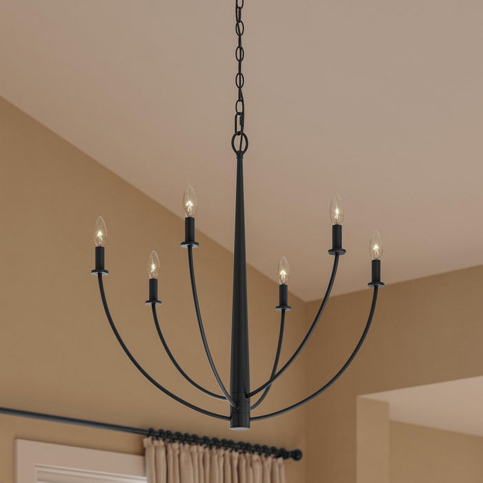 Progress Lighting - P400459-31M - Six Light Chandelier - Jheni - Matte Black