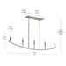 Progress Lighting - P400461-009 - Five Light Linear Chandelier - Jheni - Brushed Nickel