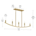 Progress Lighting - P400461-191 - Five Light Linear Chandelier - Jheni - Brushed Gold