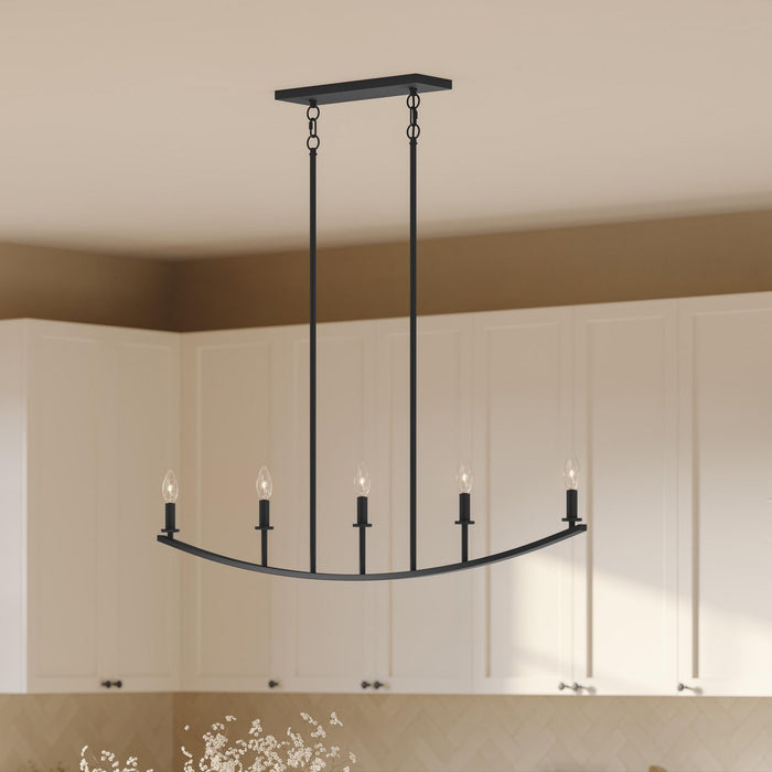 Progress Lighting - P400461-31M - Five Light Linear Chandelier - Jheni - Matte Black