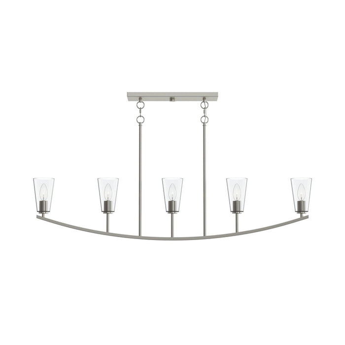 Progress Lighting - P400456-009 - Five Light Linear Chandelier - Jheni - Brushed Nickel