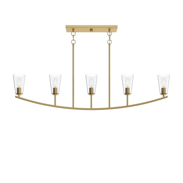 Progress Lighting - P400456-191 - Five Light Linear Chandelier - Jheni - Brushed Gold