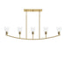 Progress Lighting - P400456-191 - Five Light Linear Chandelier - Jheni - Brushed Gold