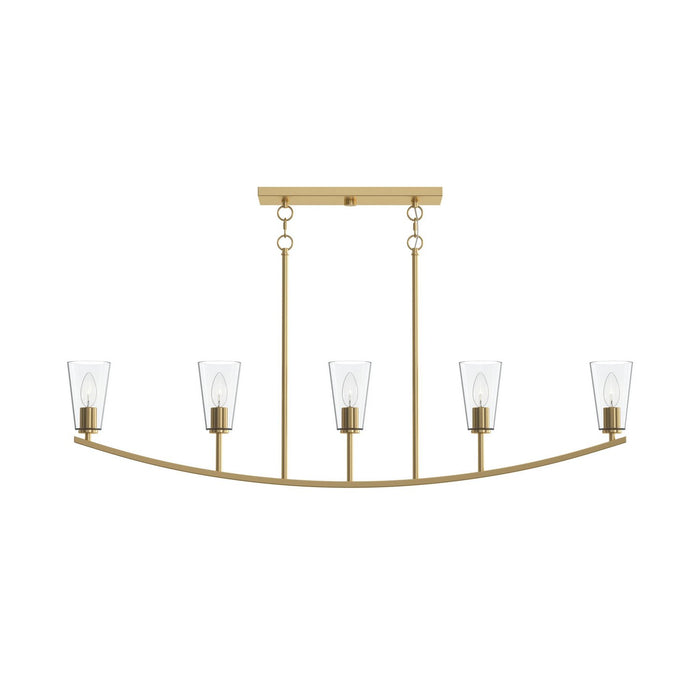 Progress Lighting - P400456-191 - Five Light Linear Chandelier - Jheni - Brushed Gold