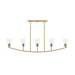 Progress Lighting - P400456-191 - Five Light Linear Chandelier - Jheni - Brushed Gold