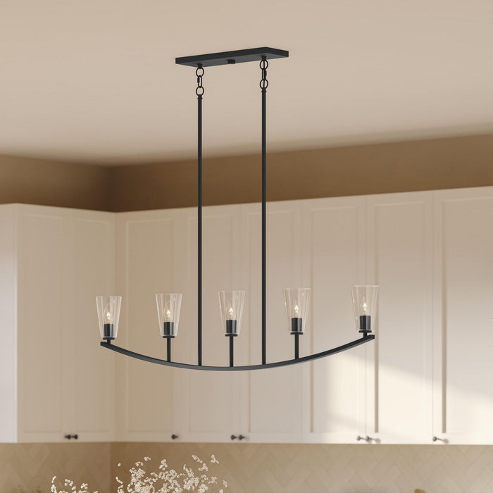 Progress Lighting - P400456-31M - Five Light Linear Chandelier - Jheni - Matte Black