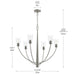 Progress Lighting - P400454-009 - Six Light Chandelier - Jheni - Brushed Nickel