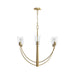 Progress Lighting - P400454-191 - Six Light Chandelier - Jheni - Brushed Gold