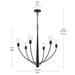 Progress Lighting - P400454-31M - Six Light Chandelier - Jheni - Matte Black
