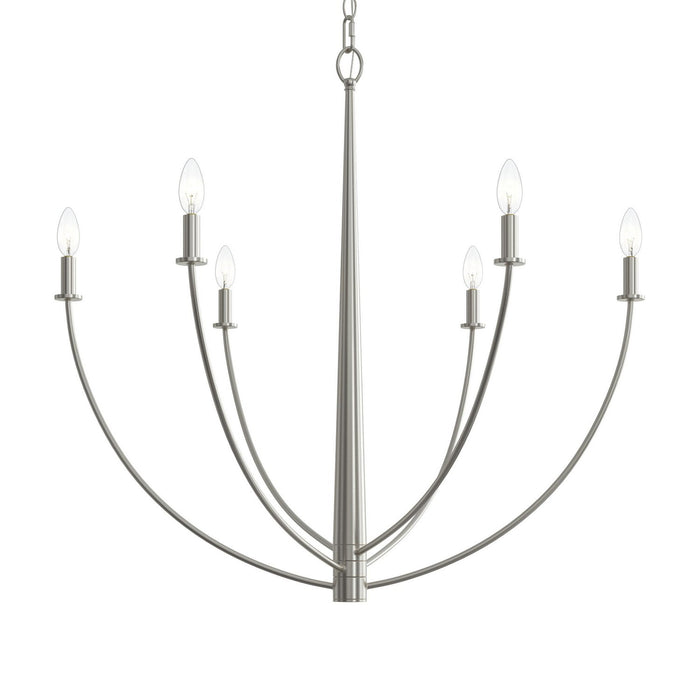 Progress Lighting - P400460-009 - Six Light Chandelier - Jheni - Brushed Nickel