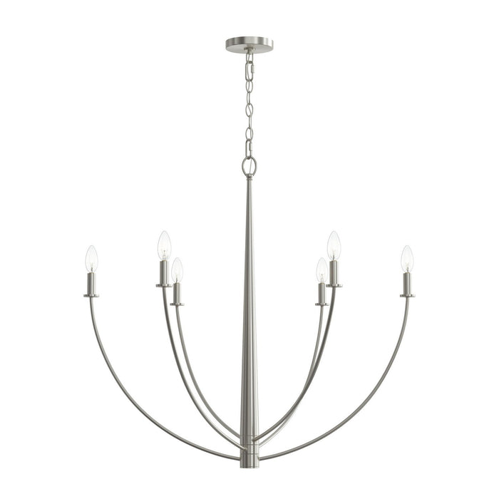 Progress Lighting - P400460-009 - Six Light Chandelier - Jheni - Brushed Nickel