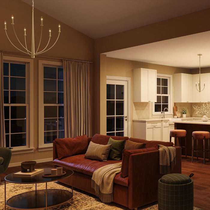 Progress Lighting - P400460-191 - Six Light Chandelier - Jheni - Brushed Gold