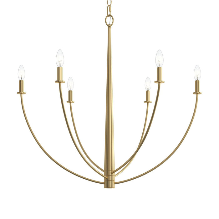 Progress Lighting - P400460-191 - Six Light Chandelier - Jheni - Brushed Gold