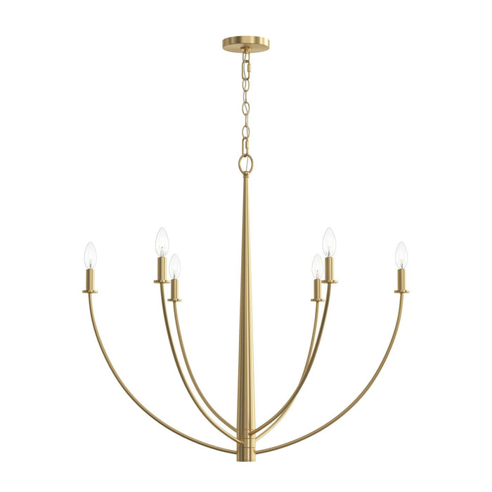 Progress Lighting - P400460-191 - Six Light Chandelier - Jheni - Brushed Gold