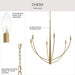 Progress Lighting - P400460-191 - Six Light Chandelier - Jheni - Brushed Gold