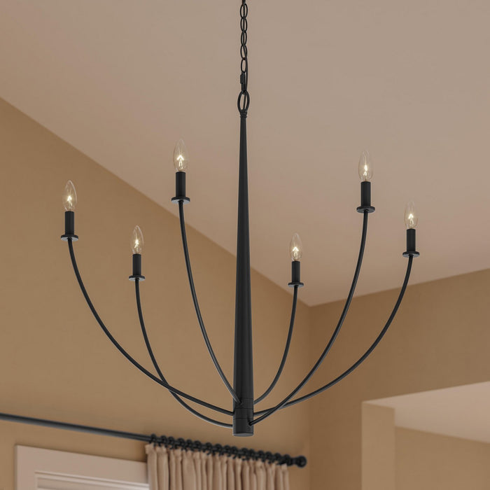 Progress Lighting - P400460-31M - Six Light Chandelier - Jheni - Matte Black