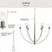 Progress Lighting - P400455-009 - Six Light Chandelier - Jheni - Brushed Nickel