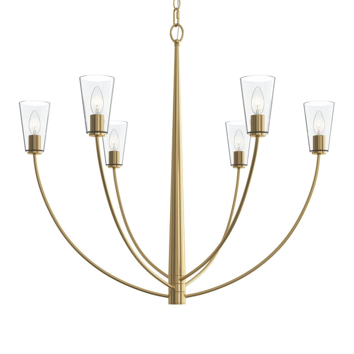 Progress Lighting - P400455-191 - Six Light Chandelier - Jheni - Brushed Gold