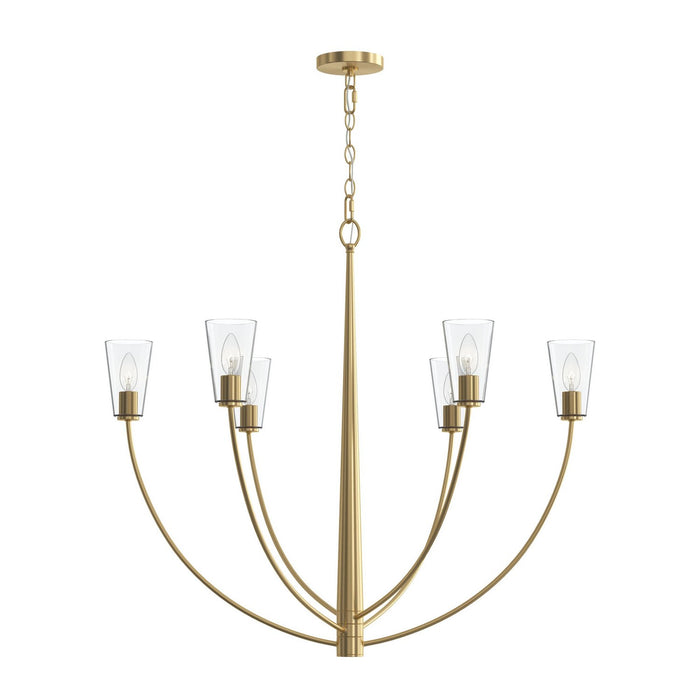 Progress Lighting - P400455-191 - Six Light Chandelier - Jheni - Brushed Gold