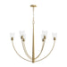 Progress Lighting - P400455-191 - Six Light Chandelier - Jheni - Brushed Gold