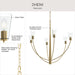 Progress Lighting - P400455-191 - Six Light Chandelier - Jheni - Brushed Gold