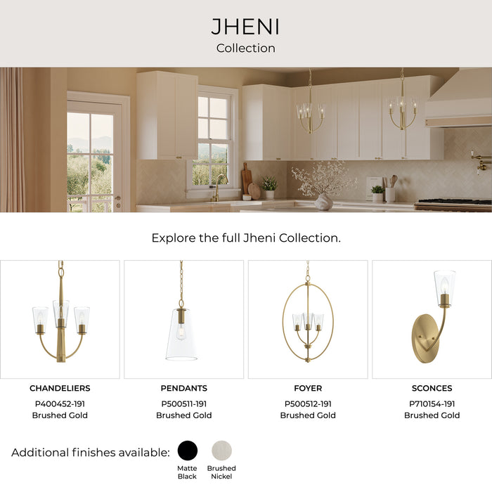 Progress Lighting - P400455-191 - Six Light Chandelier - Jheni - Brushed Gold