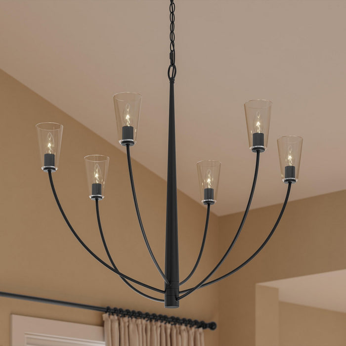 Progress Lighting - P400455-31M - Six Light Chandelier - Jheni - Matte Black