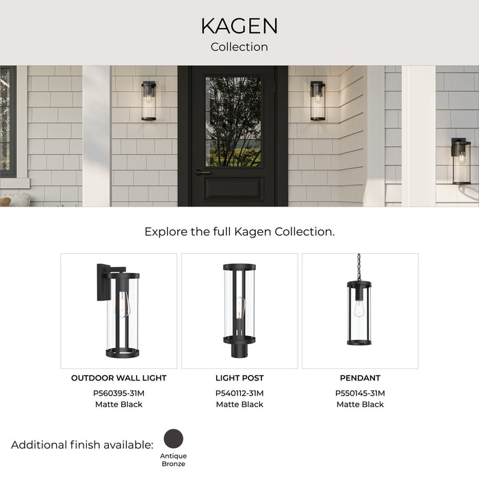 Progress Lighting - P560393-31M - One Light Outdoor Wall Mount - Kagen - Matte Black