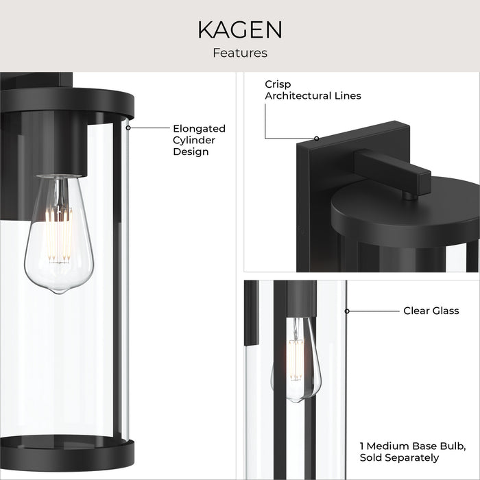 Progress Lighting - P560395-31M - One Light Outdoor Wall Mount - Kagen - Matte Black