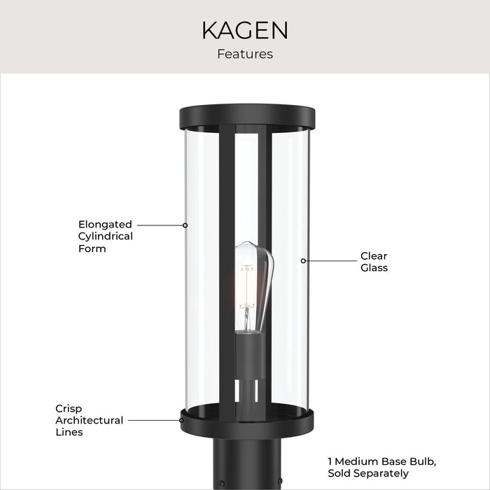 Progress Lighting - P540112-31M - One Light Outdoor Post Mount - Kagen - Matte Black