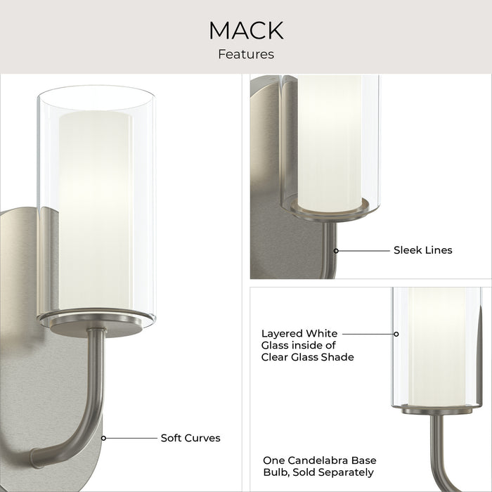 Progress Lighting - P710158-009 - One Light Wall Sconce - Mack - Brushed Nickel
