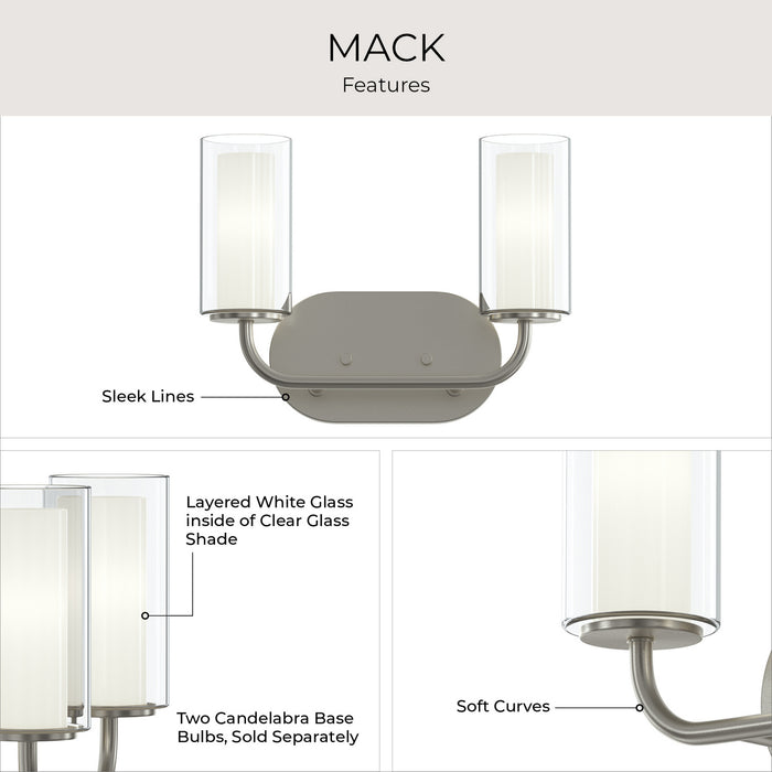 Progress Lighting - P300575-009 - Two Light Bath Vanity - Mack - Brushed Nickel
