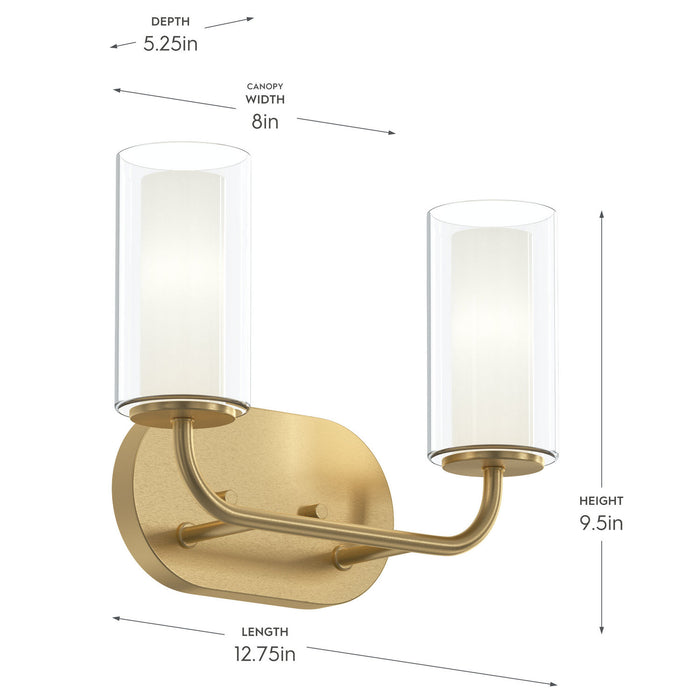 Progress Lighting - P300575-191 - Two Light Bath Vanity - Mack - Brushed Gold