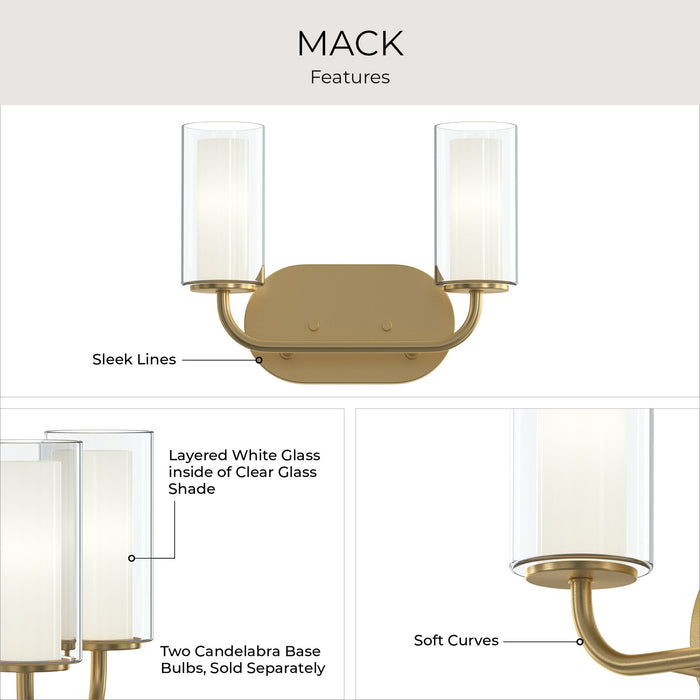 Progress Lighting - P300575-191 - Two Light Bath Vanity - Mack - Brushed Gold