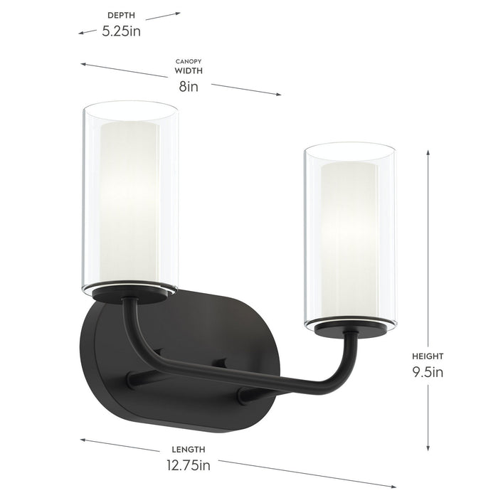 Progress Lighting - P300575-31M - Two Light Bath Vanity - Mack - Matte Black